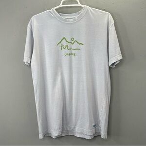 Life Is Good Unplug T Shirt S Blue Crewneck Short Sleeve Outdoors Mountains